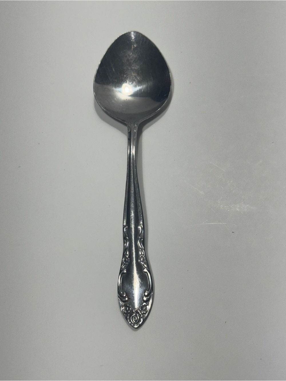 Northland Korea Floral Handle Glossy Traditional Stainless Steel Soup Spoon